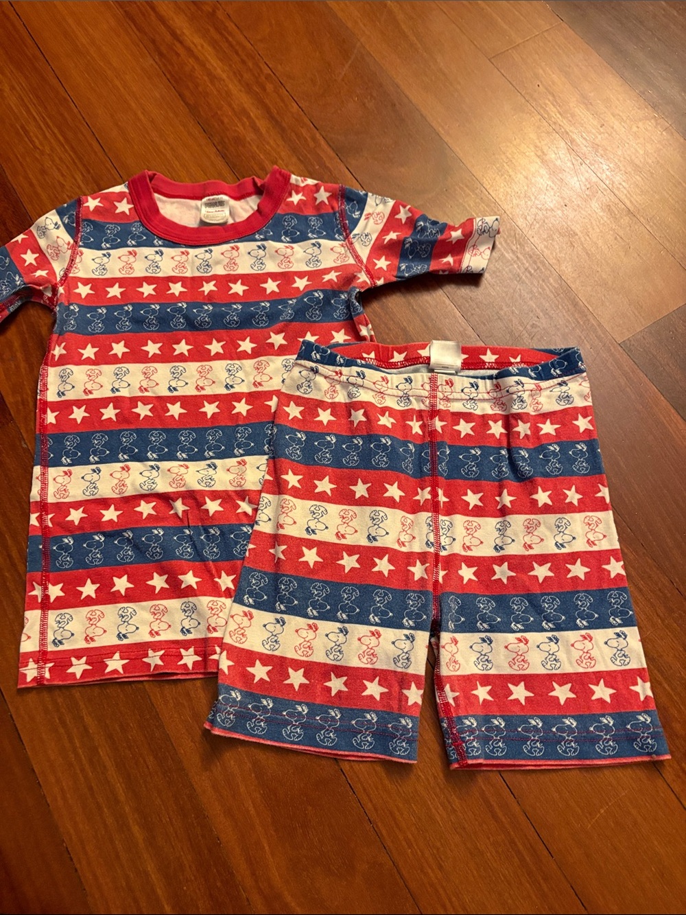Hanna Andersson Red, Blue & White Star-Striped Peanuts Pajama Set